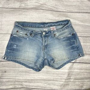 Lucky Brand Women’s 2 (26) Y2K 06’ Super Short Light Blue Shorts